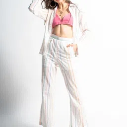 HEY MISSY Striped Linen Shirt With Straight Trousers-picture-48
