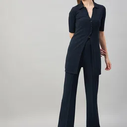 Chemistry Shirt Collar Shirt With Stretch Flared Trousers-picture-28