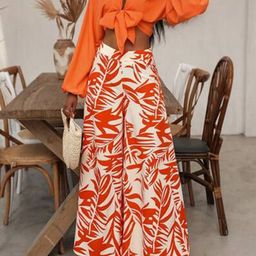 Errabelly Printed Top With Palazzo Co-Ords-image-75