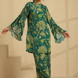 indy Raaga Floral Printed Tunic With Trouser-18