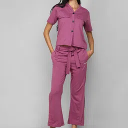 CHKOKKO V-Neck Shirt With Trousers Co-Ords-picture-17