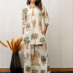 NIJANAND TEXTILE Printed Pure Cotton Top With Trousers Co-Ords-picture-39