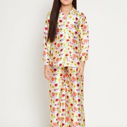 Readiprint Fashions  Girls Floral Printed Satin Shirt With Palazzos-image-64
