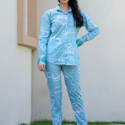 HOUSE OF JAMOTI Printed Long Sleeves Pure Cotton Shirt With Trousers-image-23