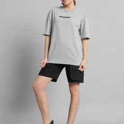 GRIFFEL Printed Pure Cotton Oversized T-Shirt & Shorts-image-95