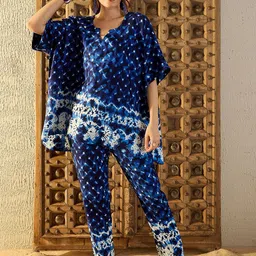 MABISH by Sonal Jain Printed Kaftan With Trousers Co-Ords-picture-18