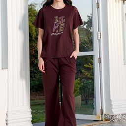 ZeyoPrinted Top With Trousers Co-Ords-picture-19