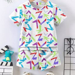 OMPAX Boys Abstract Printed T-shirt with Shorts-image-64