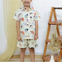 UNBIND Printed Pure Cotton Shirt & Shorts Clothing Set-image-33
