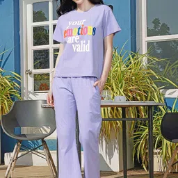 ZeyoPrinted Top With Trousers Co-Ords-image-47
