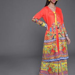 AKS Ethnic Printed Top & Palazzo With Jacket-5