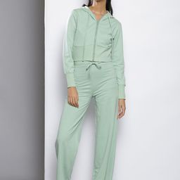 SASSAFRAS Women Green Solid Co-Ords-image-69