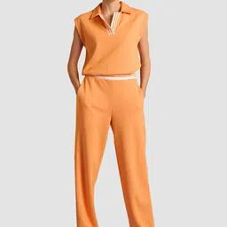 Muvazo Shirt Collar Top With Trouser-picture-30