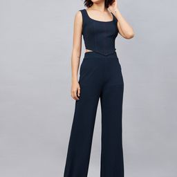 Orchid Blues Round Neck Sleeveless Corset Top & Trouser-image-36