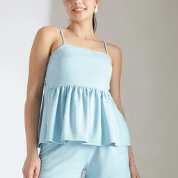 Stylecast X Kotty Shoulder Straps Peplum Top With Shorts-image-28