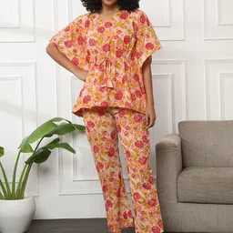Bannos Swagger Floral Printed Night Suit-picture-12