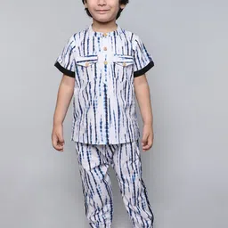 BAESD Boys Abstract Printed Pure Cotton Top & Pyjamas-10