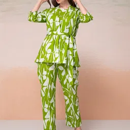 Bannos Swagger Floral Printed Pure Cotton Night Suit-image-30