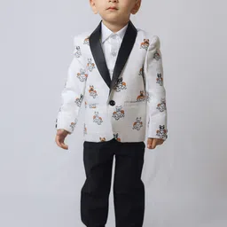 BAESD Boys Shawl Collared Single-Breasted Four-Piece Ethnic Suit-43