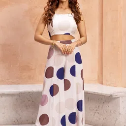 Ambraee Printed Crop Top & Palazzo-image-42