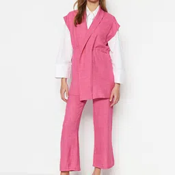 Trendyol Shawl Neck Top With Trousers Co-Ords-47