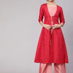 AKS Crop Top & Palazzo With Jacket-image-24