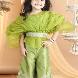 THE LITTLE CELEBS Girls Embellished Top with Palazzo-21