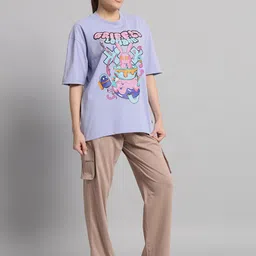 GRIFFEL Printed Pure Cotton T-Shirt & Trousers Co-Ords-picture-46