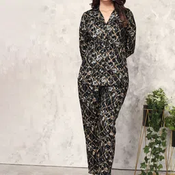 KALINI Riyon Checked Printed Shirt Collar Three-Quarter Sleeves Co-ord Set-4
