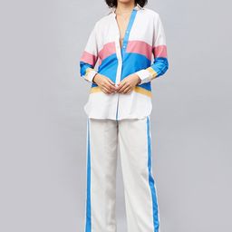 Orchid Blues Striped Shirt & Trousers Co-Ords Set-image-26