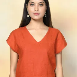 Rimore Solid Linen Top & Trousers Co-Ord Set-picture-15