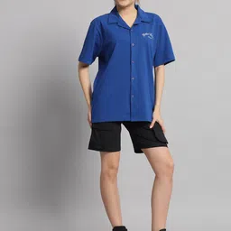 GRIFFEL Printed Pure Cotton Oversized Shirt With Shorts-picture-36