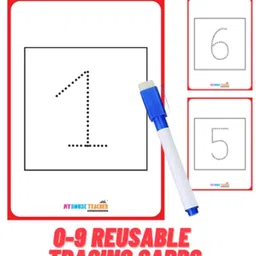 My House Teacher Kids 0-9 Tracing Reusable Flashcards-17