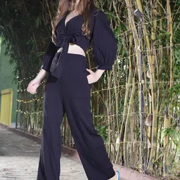 Sera V Neck Crop Top & Trousers-image-87