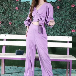 Sera V Neck Crop Top & Trousers-image-32