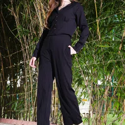 Sera Shirt Collar Top With Trousers-image-44