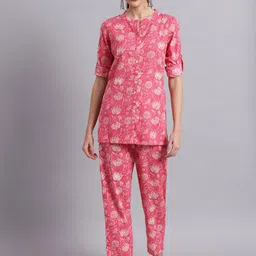 DECKEDUP Printed Round Neck Shirt With Trousers-13