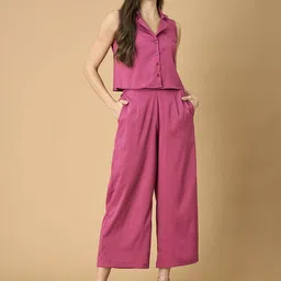 Fashfun Textured Top With Trousers Co-Ords-image-40