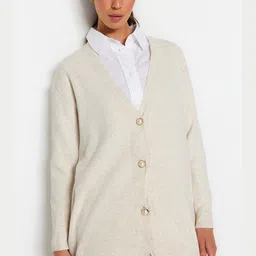 Trendyol V-Neck Acrylic Sweater & Trousers-picture-21