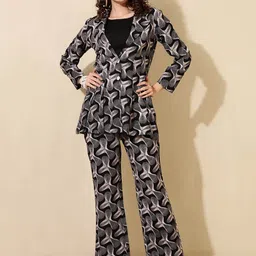 DAEVISH Abstract Printed Top with Trouser & Blazers image 1