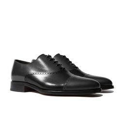 Rapawalk Grey & Black Handcrafted Standard Width Leather Oxfords-image-87