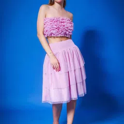 Amagyaa Ruffles Detailed Tube Top With Layered Skirt-image-25
