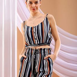 Freehand by The Indian Garage Co Women Striped Co-Ords-image-59