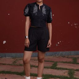 Sands of India EmbroideredPure Cotton Shirt With Shorts Co-Ords-picture-21