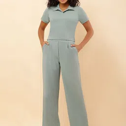 SQew Collar Top With Trouser Co-Ords-image-78
