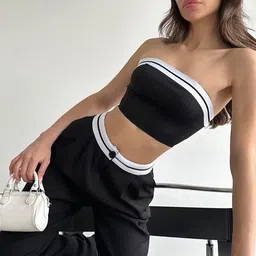 LULU & SKY Striped Detail Tube Top & Trouser-image-24