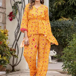 Ambraee Floral Printed Tunic With Trouser-48