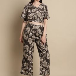 JAINISH Floral Printed Crop Top With Palazzo-picture-4