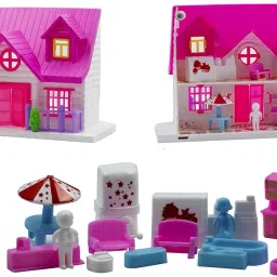 Funny Doll House Set for Girls Kids with Furniture | 18 Pc Set | Openable Door-image-71