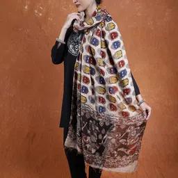 Exotic India Ethnic Motifs Hand-Painted Cotton Kalamkari Dupatta image 2